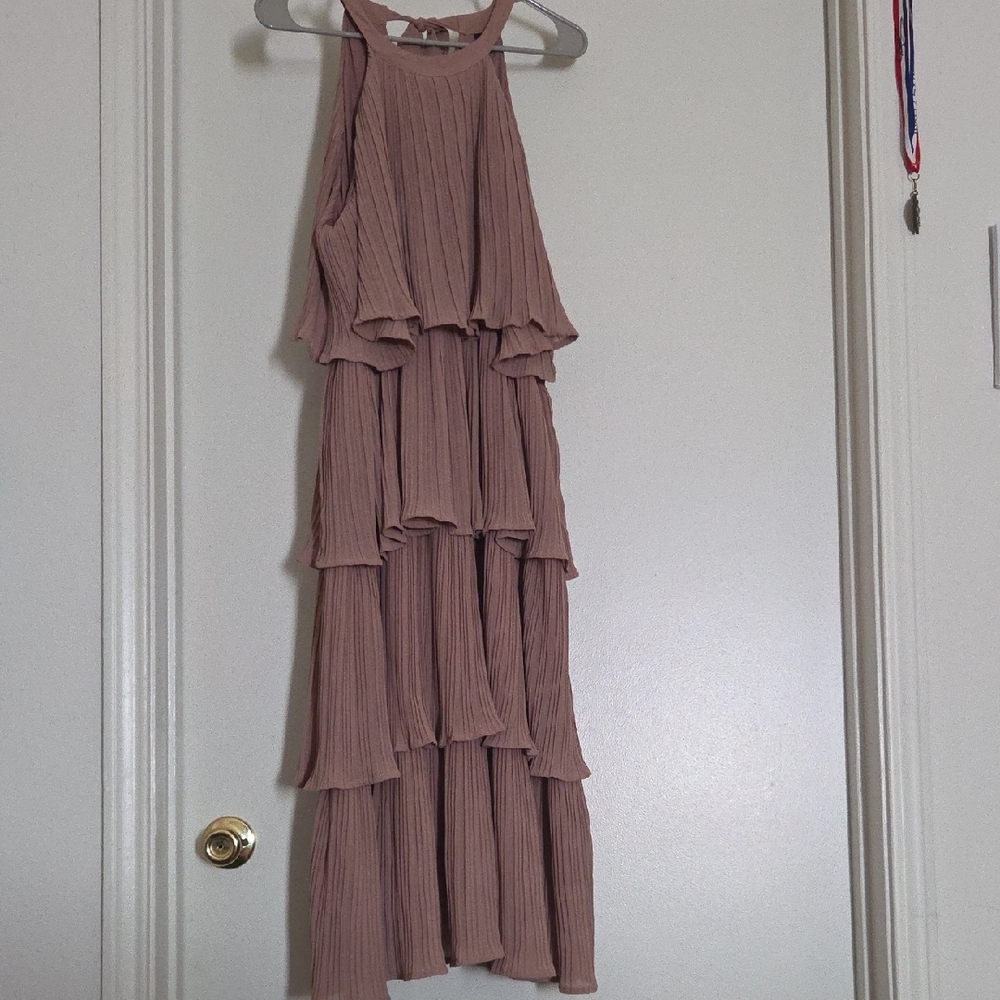 Sleeveless Tiered Maxi Dress in Mauve